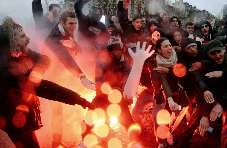 Франция:17 тыс. человек вышли против Олланда и правительства | Фото: AFP