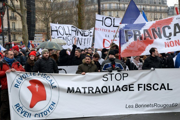Франция:17 тыс. человек вышли против Олланда и правительства | Фото: AFP