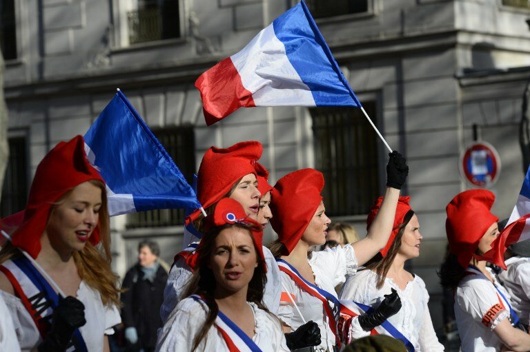 Французы вышли на демонстрацию против однополых браков | Фото: AFP