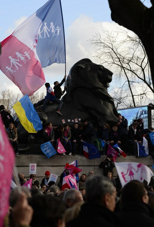 Французы вышли на демонстрацию против однополых браков | Фото: AFP