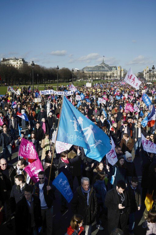 Французы вышли на демонстрацию против однополых браков | Фото: AFP