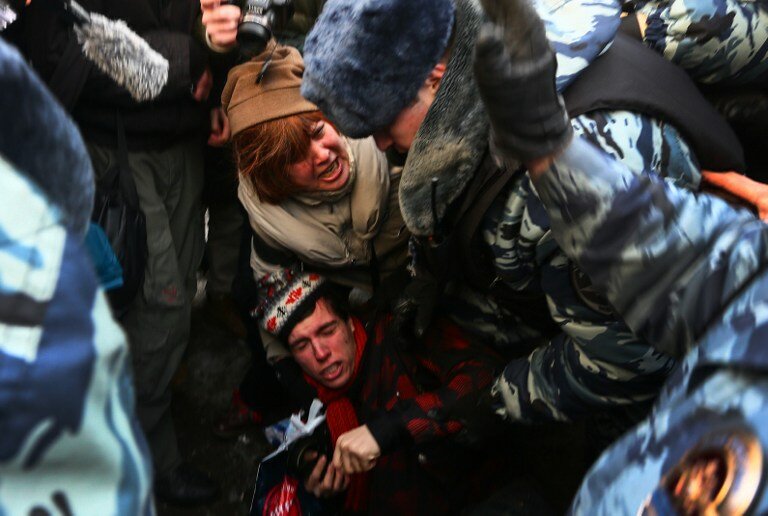 На митинге в Москве задержали более 200 человек | Фото: AFP