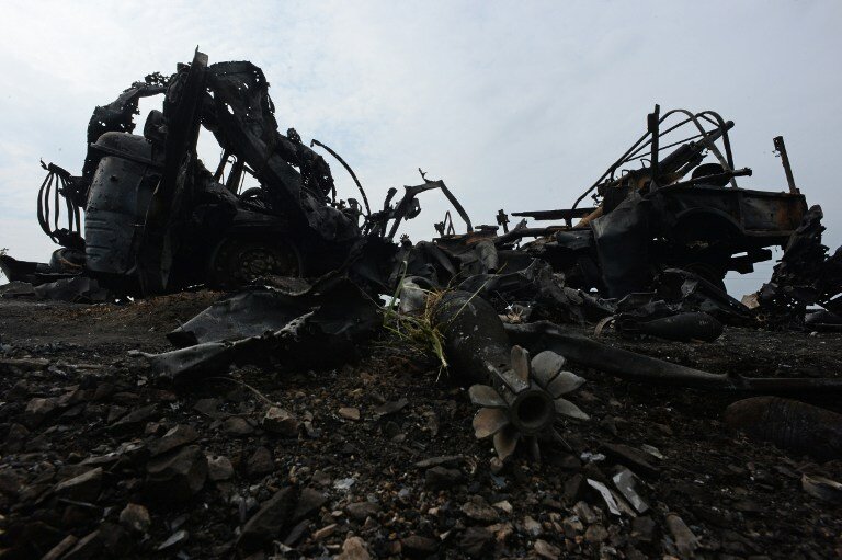 Сгоревшая украинская техника под Краматорском | Фото: AFP