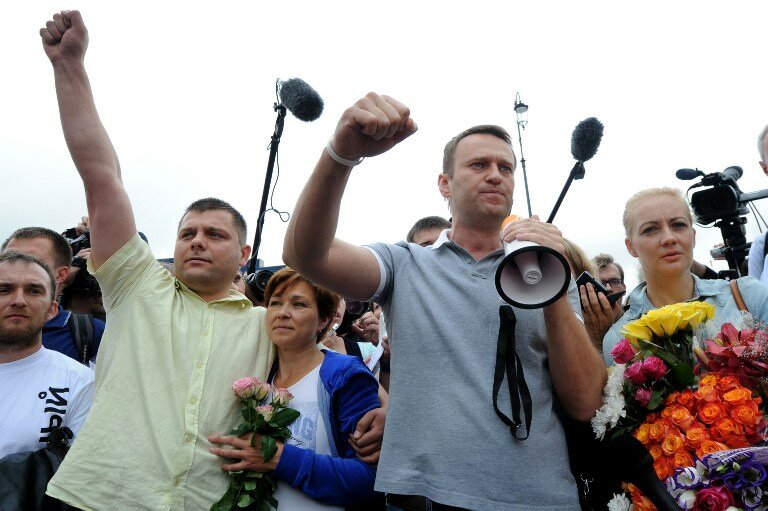 Москва встретила Навального, как героя | Фото: AFP