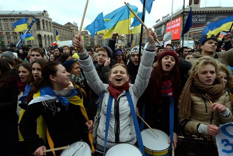 В Киеве чуть не выгнали Кличко с митинга за ЕС | Фото: AFP