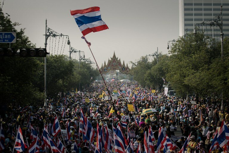 Массовый протест в Таиланде | Фото: AFP