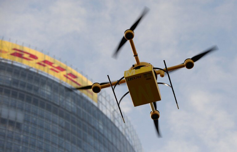 Deutsche Post доставляет посылки дронами | Фото: AFP
